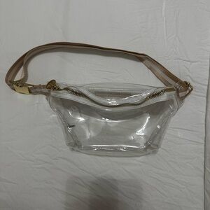 Stoney Clover Lane Clear Bun Bag with Tan Strap
